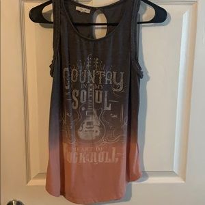 “Country in my soul Heart of rock and roll” tank